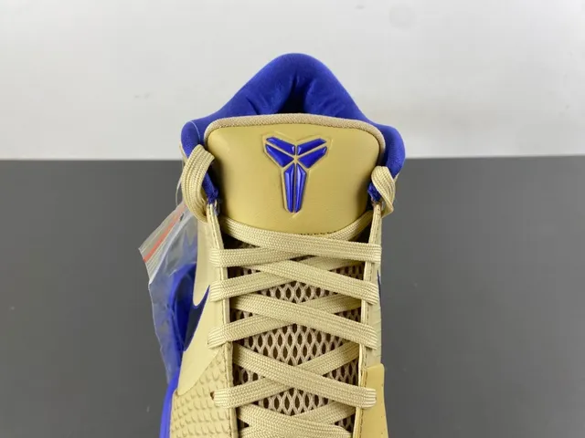 Nike Zoom Kobe IV Beige and Royal Blue Basketball Shoes 6