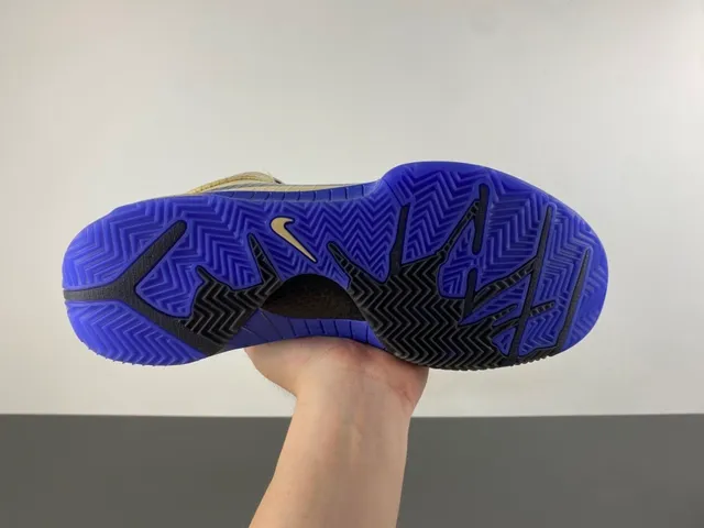 Nike Zoom Kobe IV Beige and Royal Blue Basketball Shoes 10