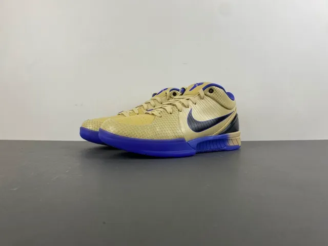 Nike Zoom Kobe IV Beige and Royal Blue Basketball Shoes 12