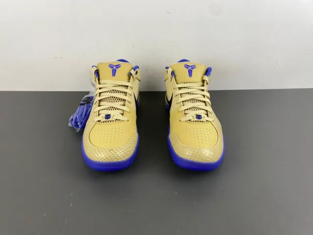 Nike Zoom Kobe IV Beige and Royal Blue Basketball Shoes 13