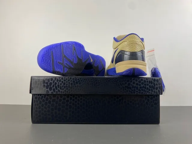 Nike Zoom Kobe IV Beige and Royal Blue Basketball Shoes 18