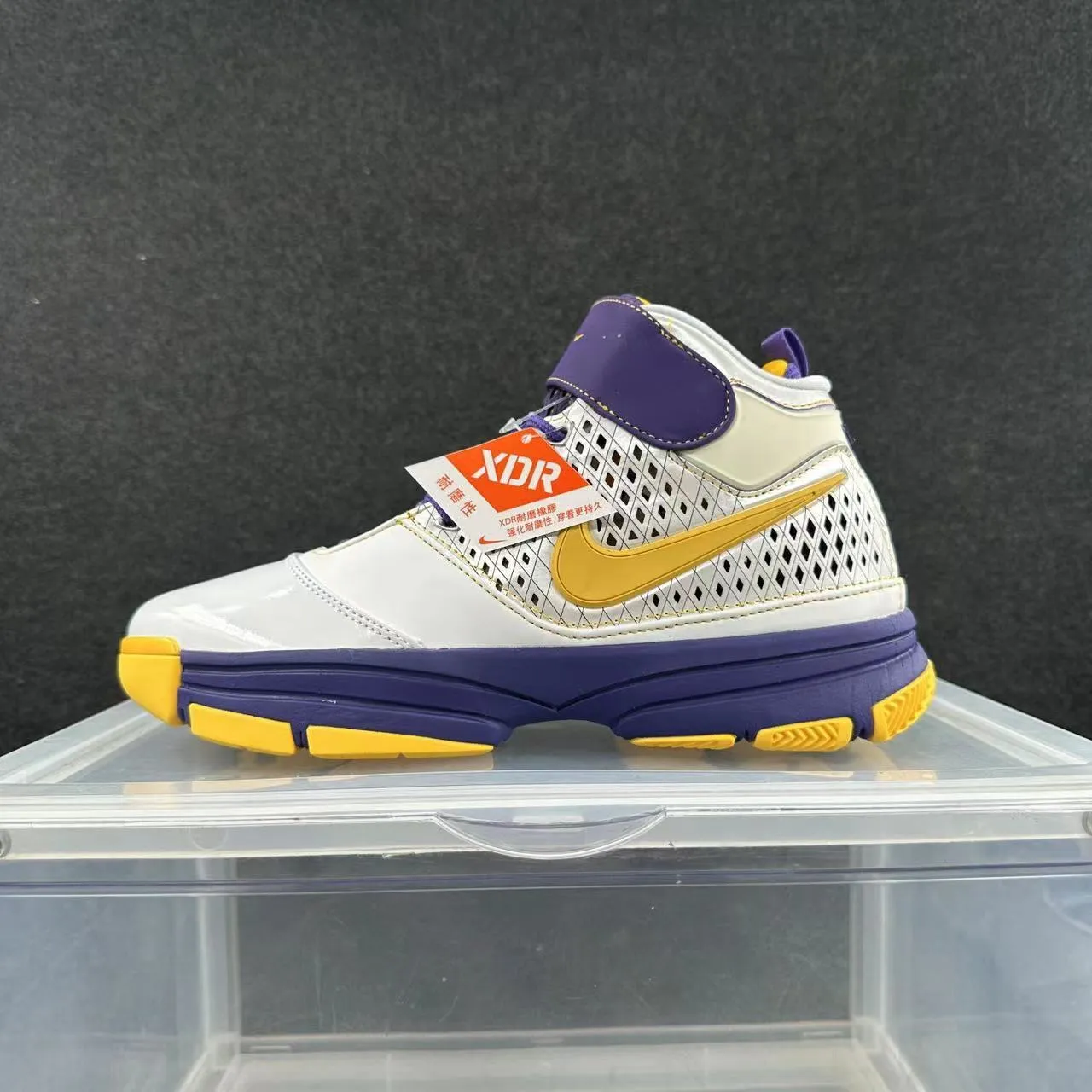 Nike Zoom Kobe IV White Purple Yellow Basketball Shoes 2