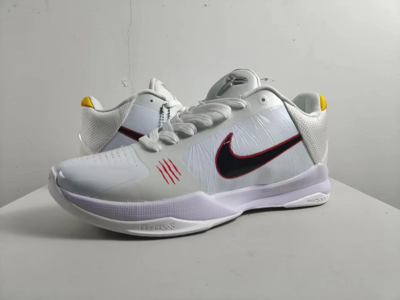 Nike Zoom Kobe V White Black Red Basketball Shoes 2