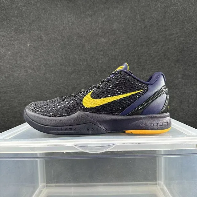 Nike Zoom Kobe VI Black Navy Yellow Basketball Shoes 2