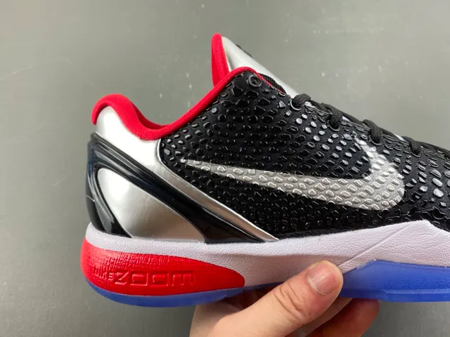 Nike Zoom Kobe VI Black Silver Red Blue Basketball Shoes 3