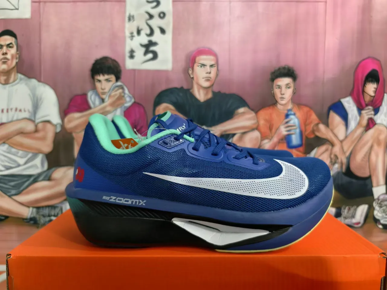 Nike ZoomX Zapatos de correr de malla transpirable Azul y Verde Menta 5