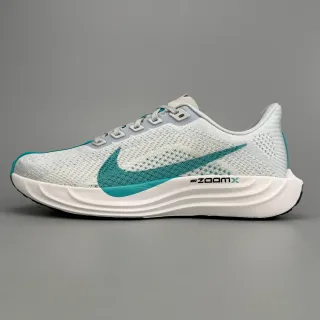 Nike ZoomX Chaussures de course avec upper en maille blanc et bleu, semelle intermédiaire sculptée
