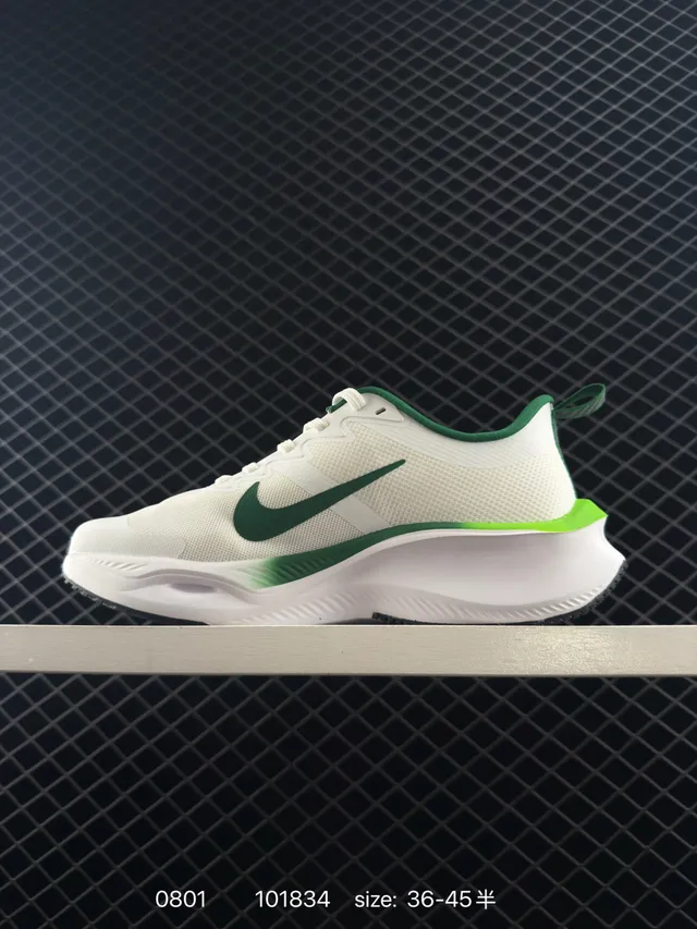 Nike ZoomX White Green Mesh Upper Running Shoes 4