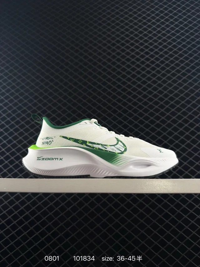 Nike ZoomX White Green Mesh Upper Running Shoes 5