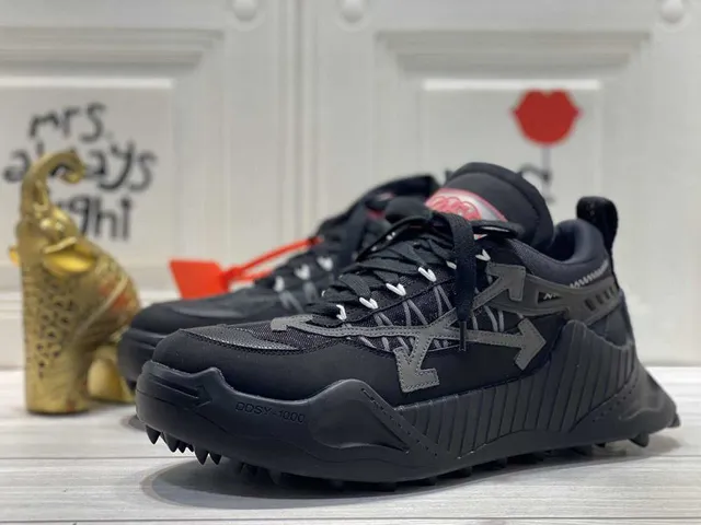 Off-White Air Terra Forma Sneakers Chunky Industrielles Noires et Orange 3