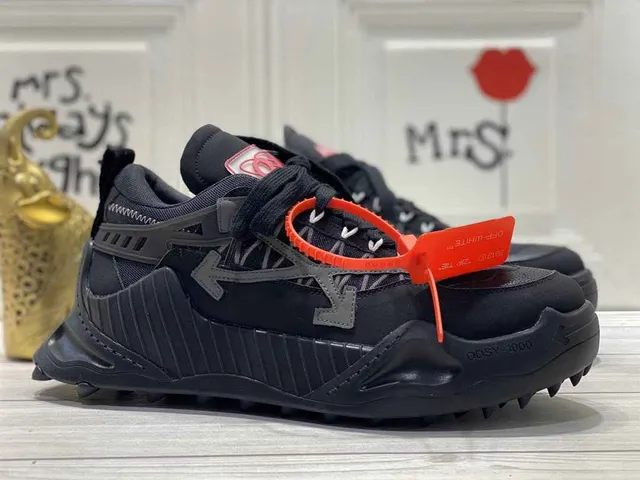 Off-White Air Terra Forma Sneakers Chunky Industrielles Noires et Orange 4