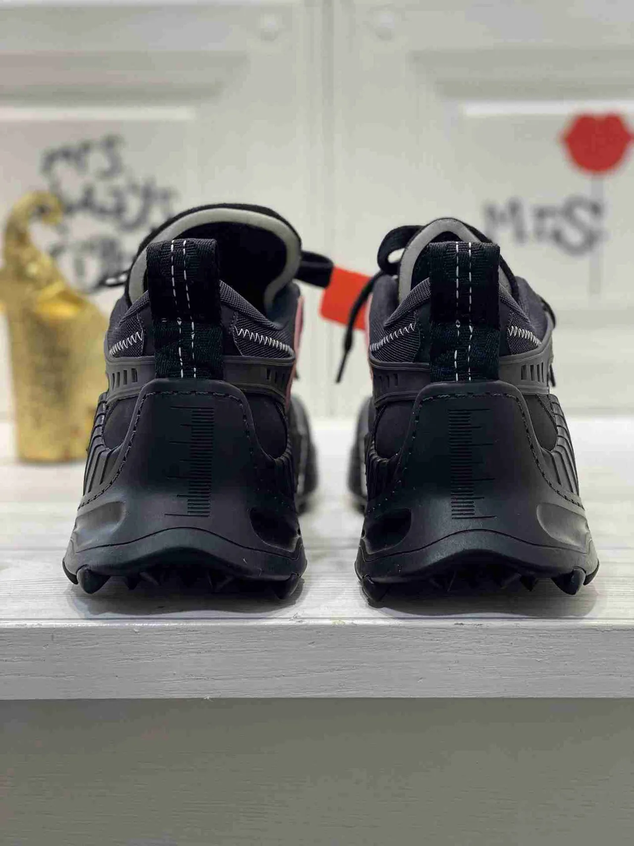 Off-White Air Terra Forma Sneakers Chunky Industrielles Noires et Orange 9