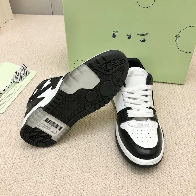 Off-White Arrow Black Low-Top Layered Leather-Mesh Lifestyle Sneakers 2