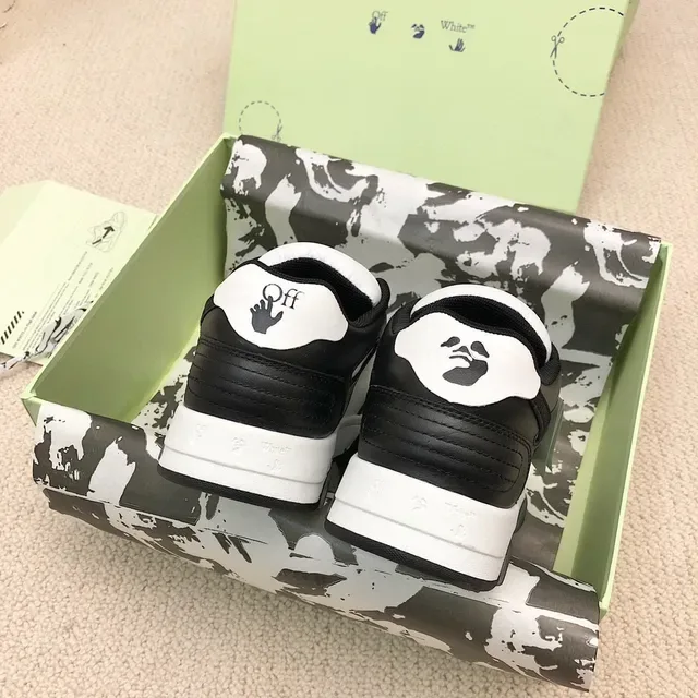 Off-White Arrow Black Low-Top Layered Leather-Mesh Lifestyle Sneakers 3