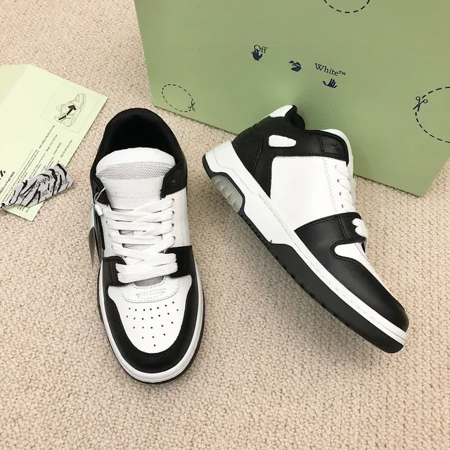 Off-White Arrow Black Low-Top Layered Leather-Mesh Lifestyle Sneakers 6