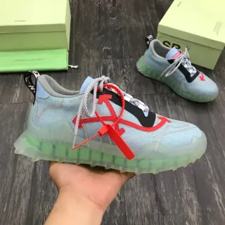 Off-White أزرق أحمر شبكي علوى سهم Zip-Tie حذاء رياضي سميك