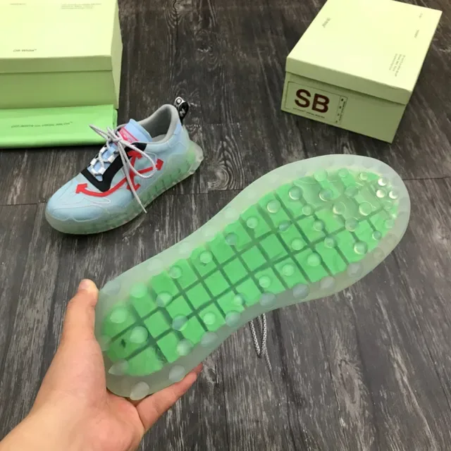 Off-White Blue Red Mesh Upper Arrow Zip-Tie Chunky Sneakers 2