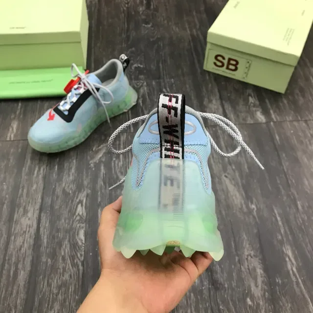 Off-White Blue Red Mesh Upper Arrow Zip-Tie Chunky Sneakers 3