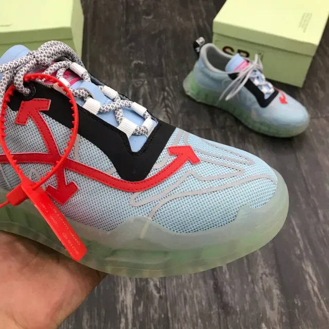 Off-White Blue Red Mesh Upper Arrow Zip-Tie Chunky Sneakers 5