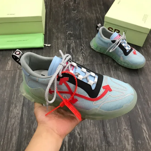 Off-White Blue Red Mesh Upper Arrow Zip-Tie Chunky Sneakers 6