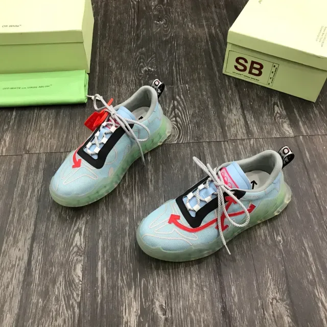 Off-White Blue Red Mesh Upper Arrow Zip-Tie Chunky Sneakers 7