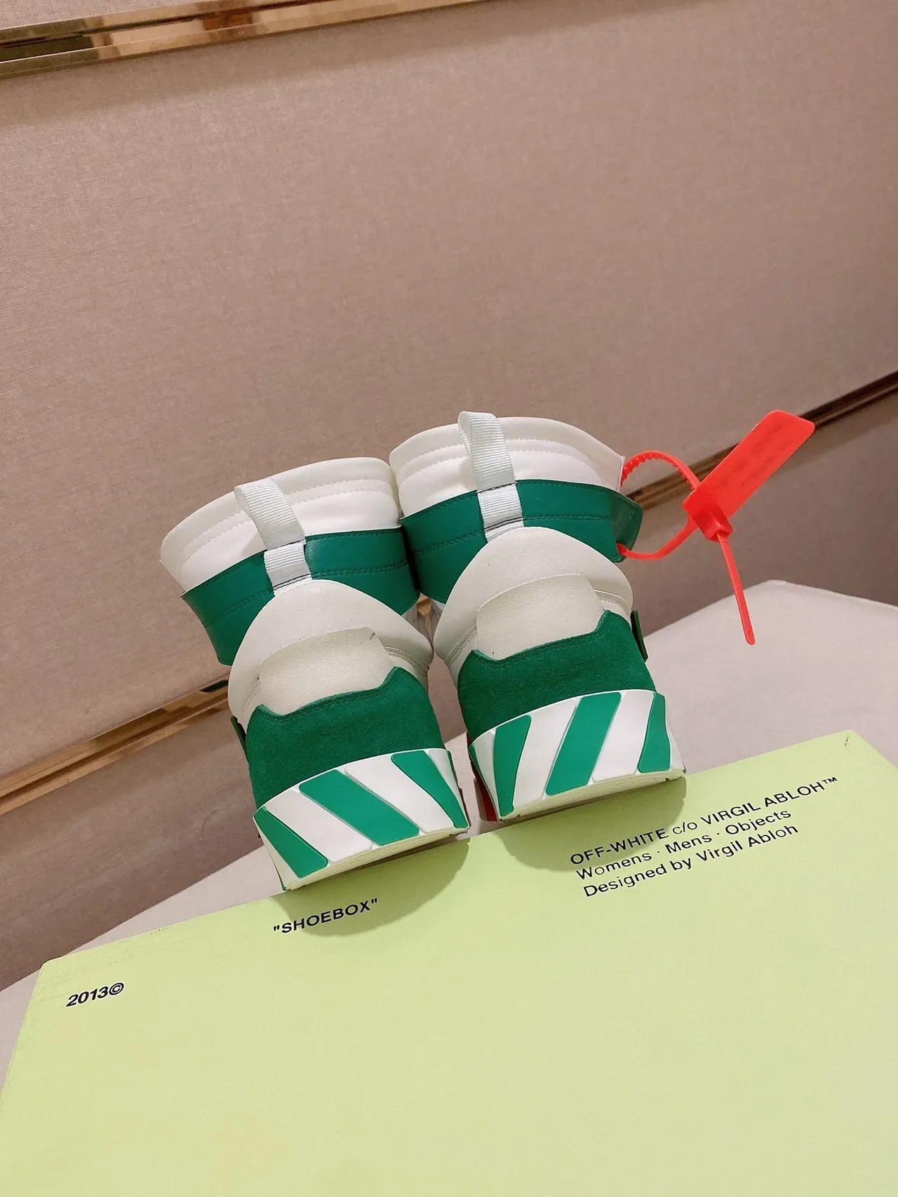 Off-White Green High-Top Industrial Strap Lifestyle Sneakers 2