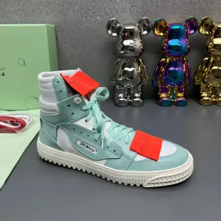 Off-White Green High-Top Layered Upper Lifestyle Sneakers