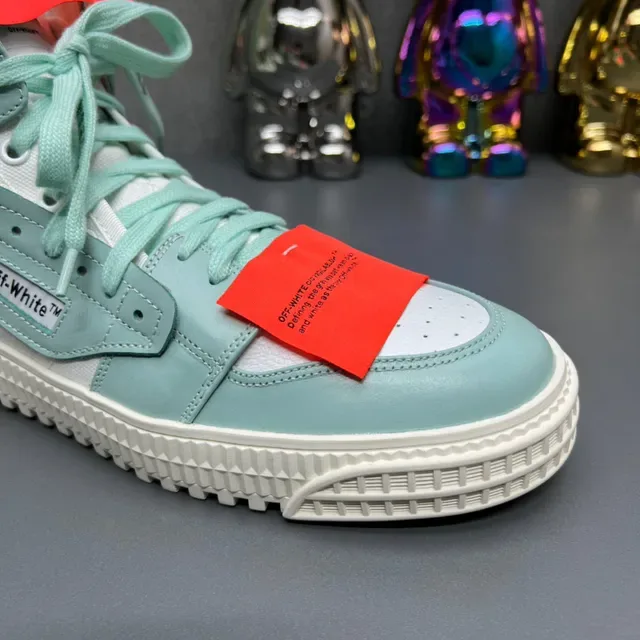 Off-White أحذية رياضية أخضر عالي الارتفاع مع أعلى متعدد الطبقات للستايل الحياتي 6
