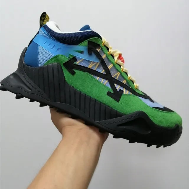 Off-White Sola Multicolor Camadas de Malha e Sobreposições Sintéticas Tênis Chunky 4