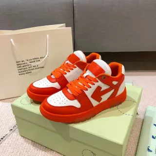 Off-White Orange Low-Top Perforated Toebox Lifestyle Sneakers