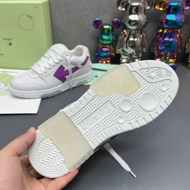 Off-White Purple Low-Top Layered Leather Upper Lifestyle Sneakers 2