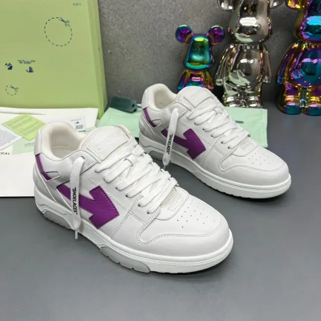 Off-White Purple Low-Top Layered Leather Upper Lifestyle Sneakers 7