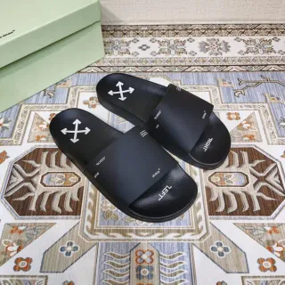 Off-White Slide Black Logo-Printed Single-Strap Slippers