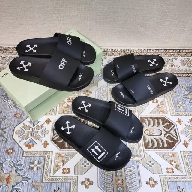 Off-White Slide কালো লোগো-প্রিন্টেড একটি স্ট্র্যাপের চপ্পল 8
