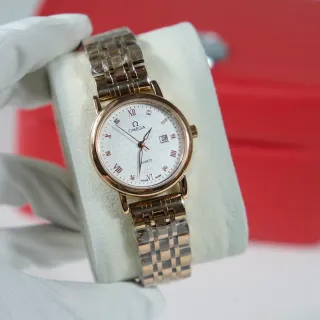 Omega De Ville Two-Tone Rose Gold and Steel Quartz Watch