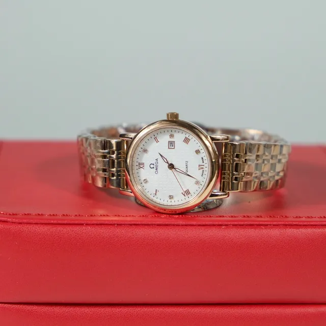 Omega De Ville Two-Tone Rose Gold and Steel Quartz Watch 4