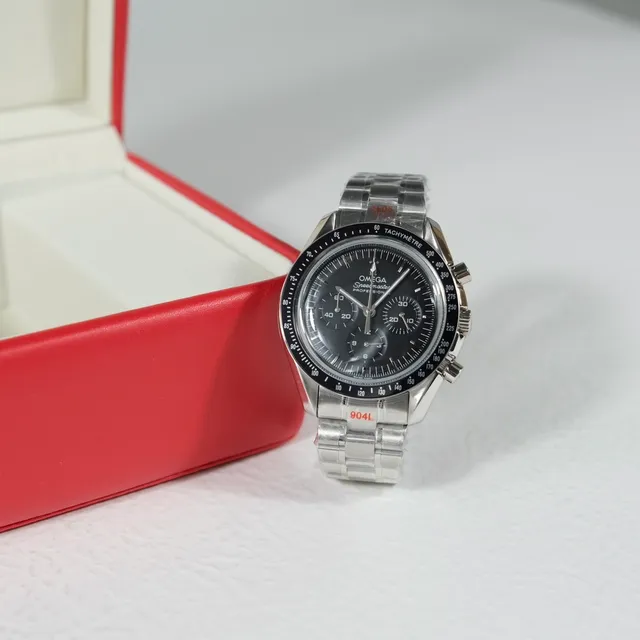 Omega Speedmaster Professional Esfera Preta Aço Inoxidável Relógio Mecânico 4