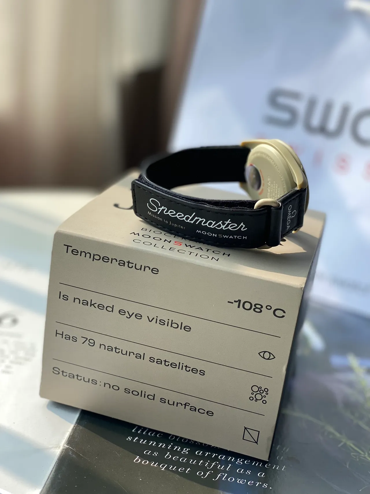 Omega x Swatch Speedmaster Chronograph Beige and Black Mechanical Watch 3