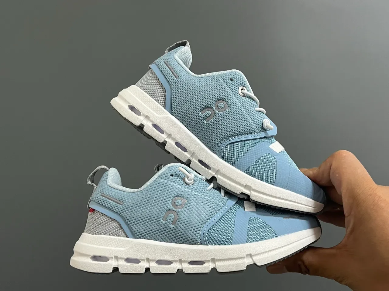 On Blue White Low-Top Mesh Upper Lifestyle Sneakers 19