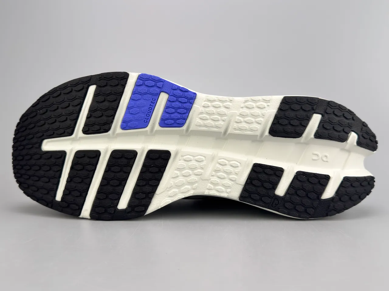 On Cloudmonster Gray and Blue Running Shoes 8