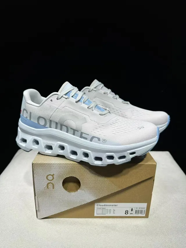 On Cloudmonster Tênis de corrida Cinza claro e Azul pálido 14