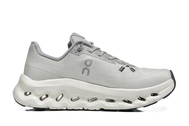 On Cloudmonster Light Gray Running Shoes 3