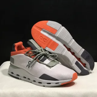 On Cloudmonster White Orange Gray zapatillas lifestyle
