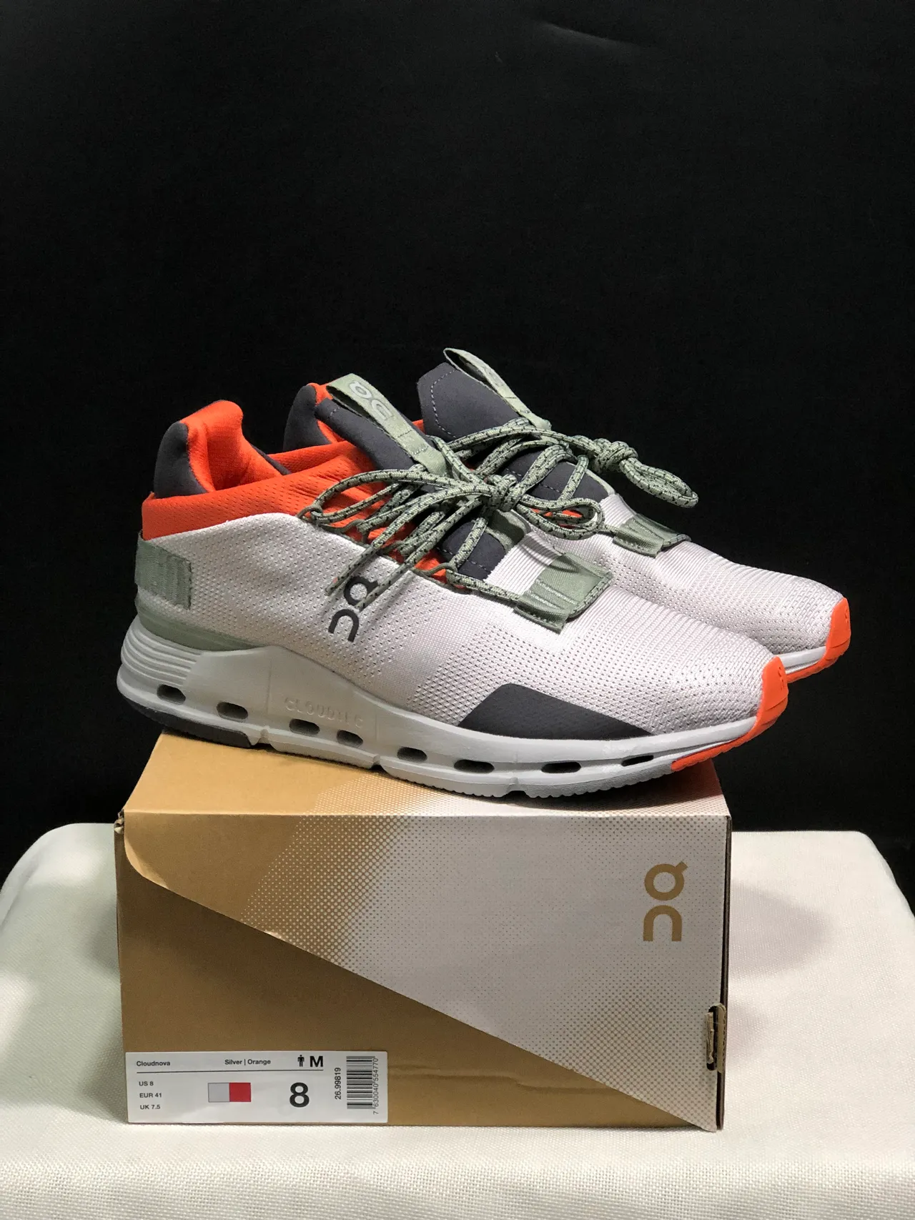 On Cloudmonster White Orange Gray Lifestyle Sneakers 2