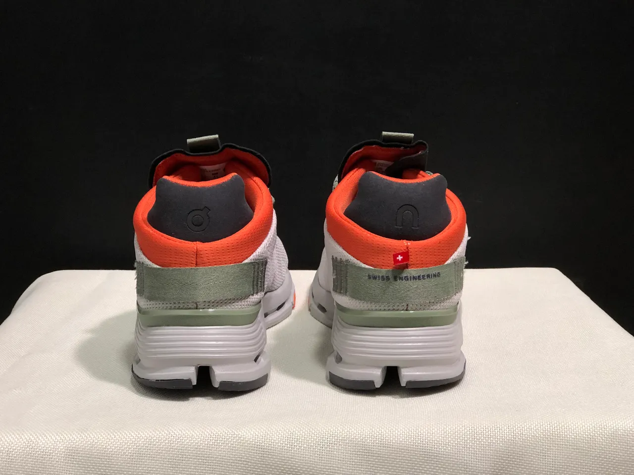 On Cloudmonster White Orange Gray Lifestyle Sneakers 3