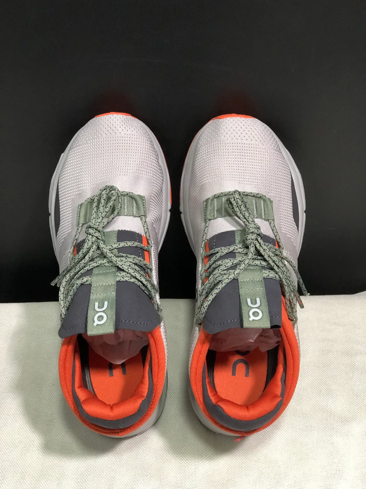 On Cloudmonster White Orange Gray Lifestyle Sneakers 7