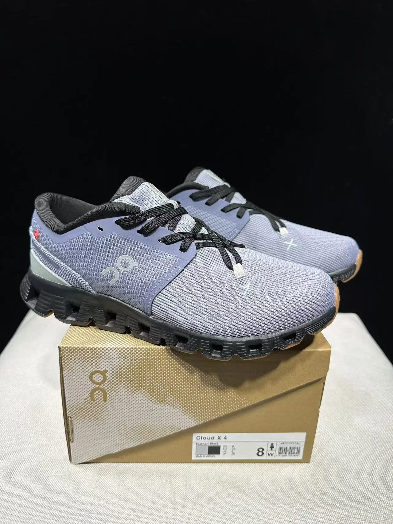 On Gray Black Engineered Knit Upper Segmented Rubber Sole Lifestyle Sneakers 8