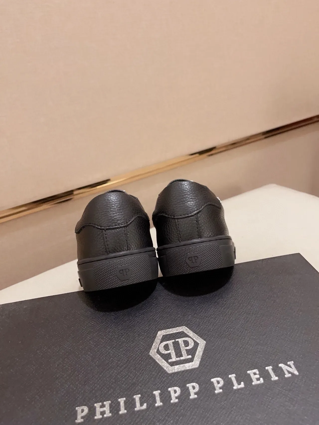 Philipp Plein Black Leather Script Logo Lifestyle Sneakers 8