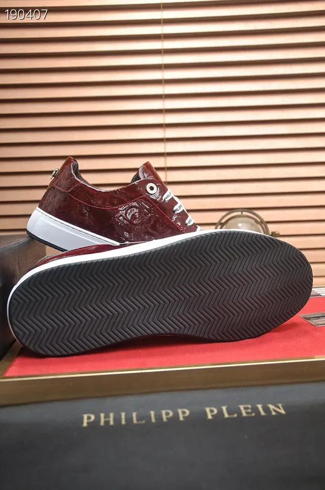 Philipp Plein sneakers lifestyle de crocodilo embossado vermelho 2