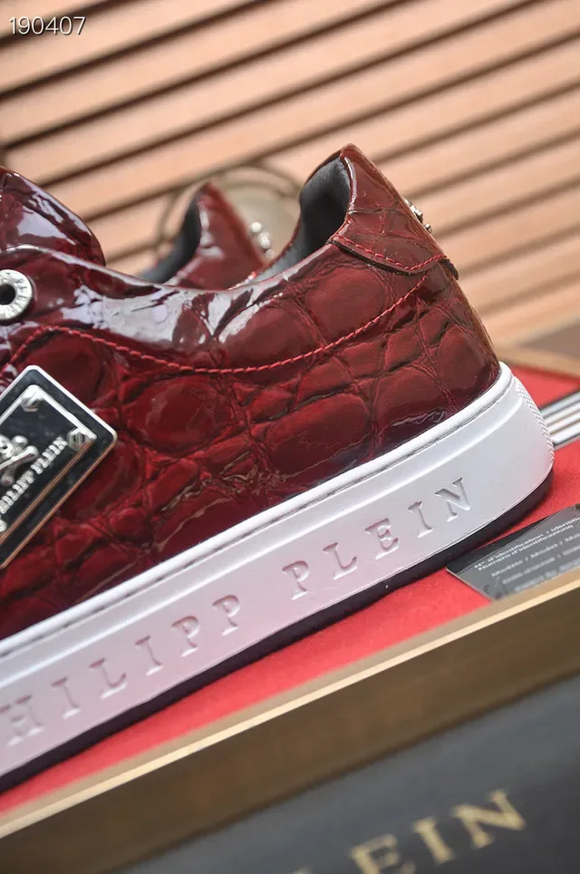Philipp Plein sneakers lifestyle de crocodilo embossado vermelho 4